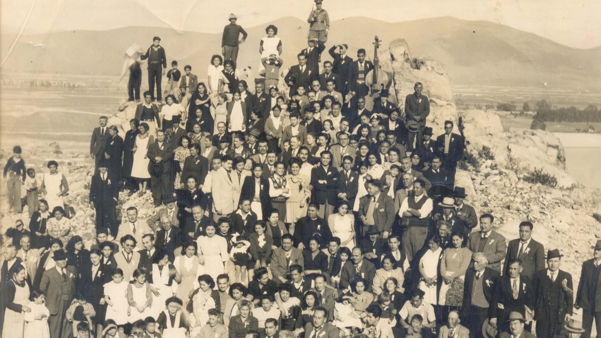 Paseo anual de los integrantes de la Sociedad de Artesanos de Coquimbo a La Pampilla. Año 1948.