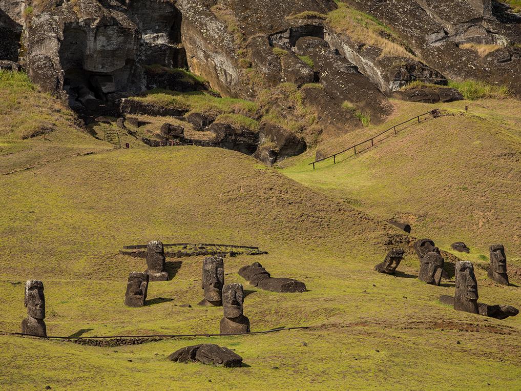 Rano Raraku, cantera de los moai de piedra toba lapilli
