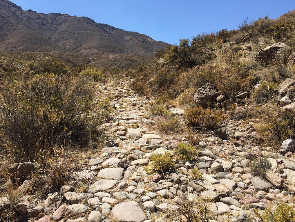 Camino empedrado en Socoroma Sur, Subtramo Putre Zapahuira, Región de Arica y Parinacota