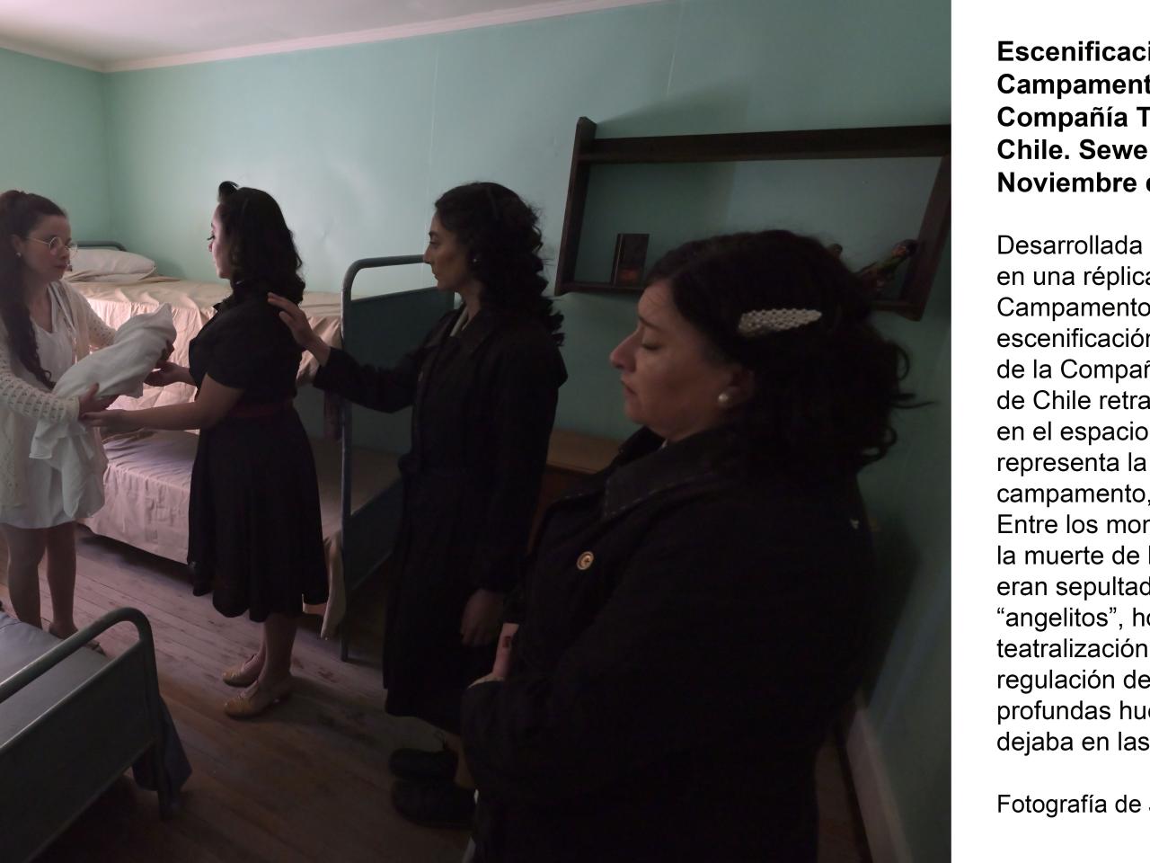 Escenificación de la vida en el Campamento Sewell: maternidad