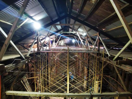 Imagen de las obras de consolidación estructural de la Capilla Santa Ana