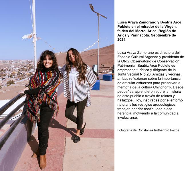 Luisa Araya Zamorano y Beatriz Arce Poblete Luisa Araya Zamorano y Beatriz Arce Poblete posan en un mirador del Morro de Arica